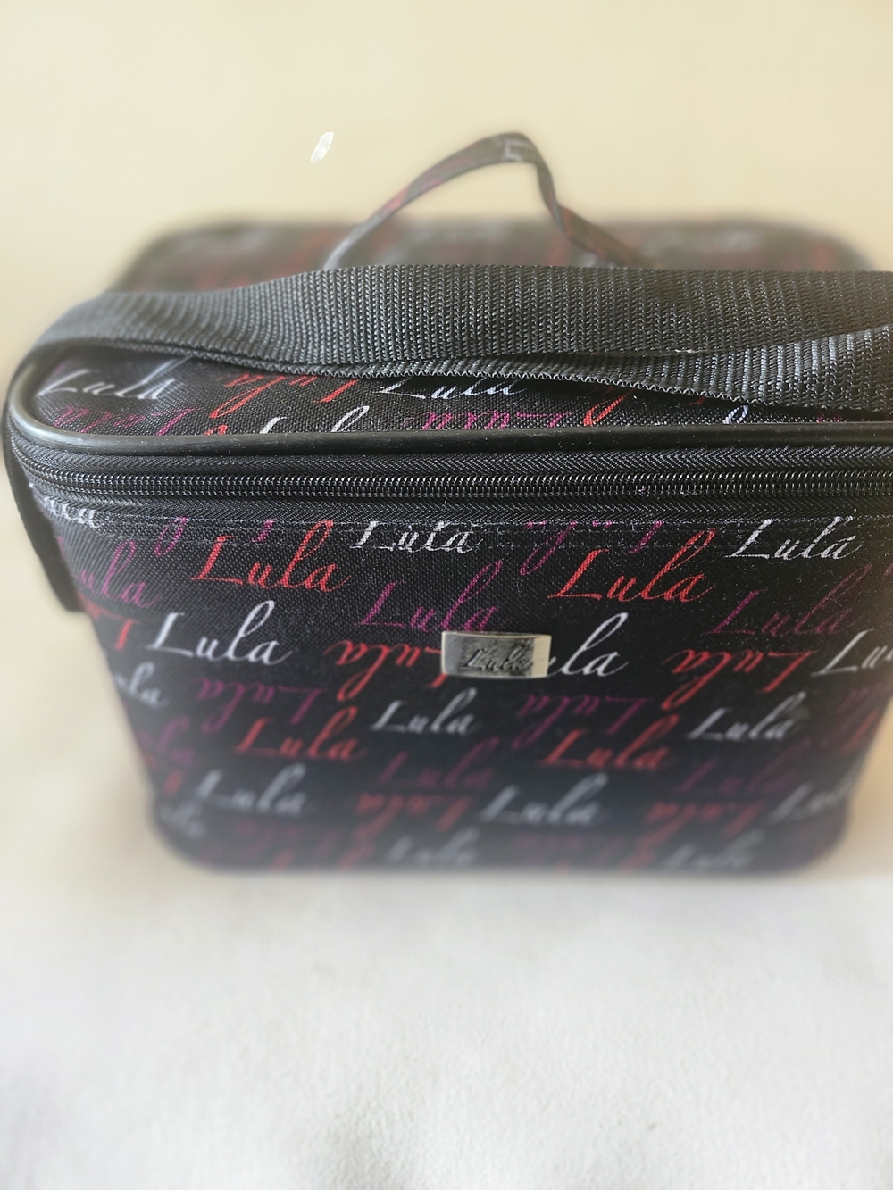 Black & Pink Signature Cosmetic Case by LuLa